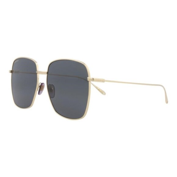 Gucci Womens Square/Rectangle Gold Gold Grey Fashion Designer Eyewear - Picture 1 of 4